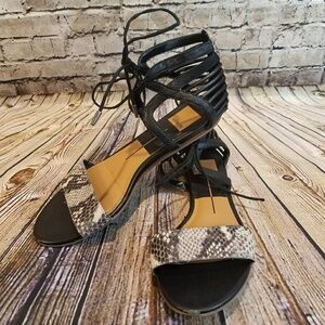 Dolce Vita Snakeprint Lace-up Sandals